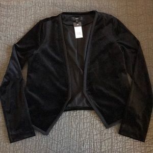 Faux Velvet Cropped Jacket